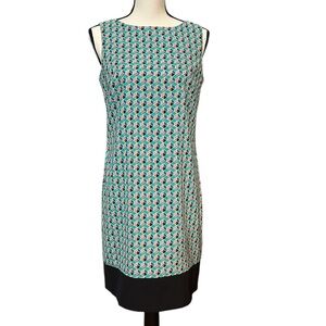 AGB Womens Sleeveless Multicolor Geometric Retro Pattern Shift Dress, sz 6